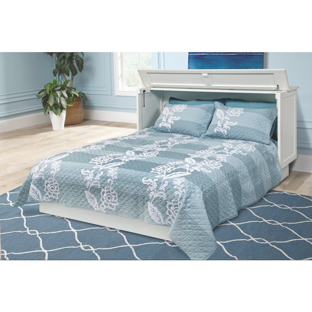 Queen Cabinet Bed White Finish Free Standing Guest Bed Useable Top Surface. Picture 2