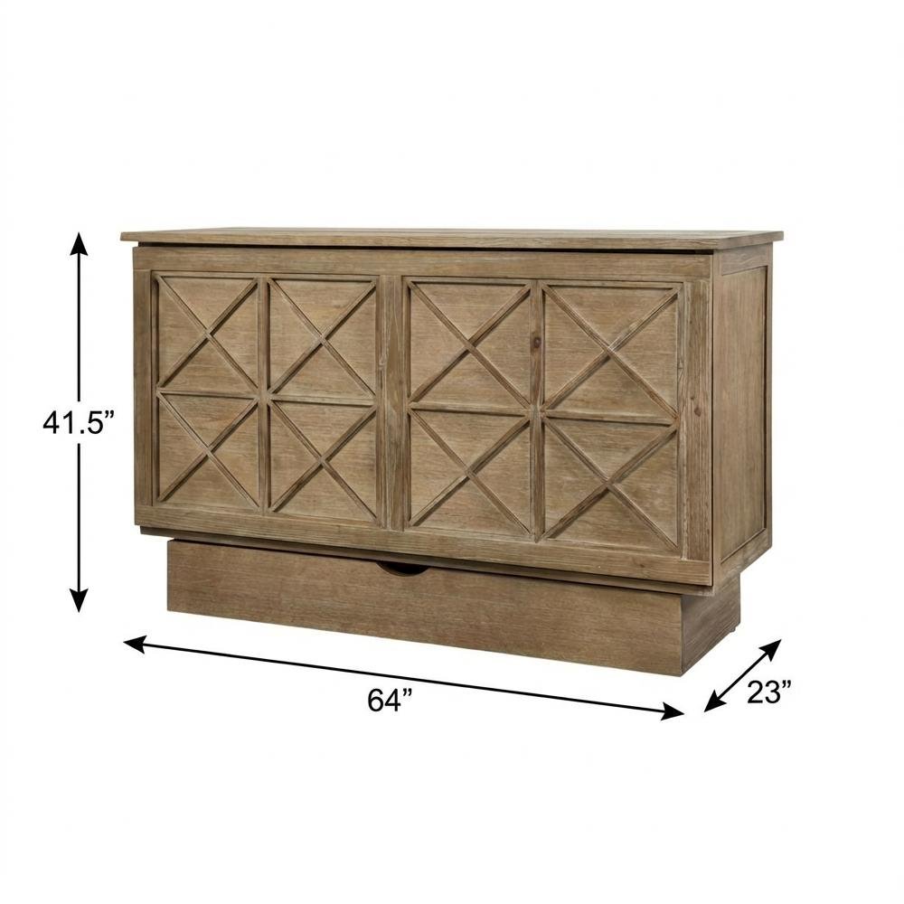 Queen Wood Cabinet Bed Light Ash Finish - Space-Saving Wall Mount Sleep Solution. Picture 4