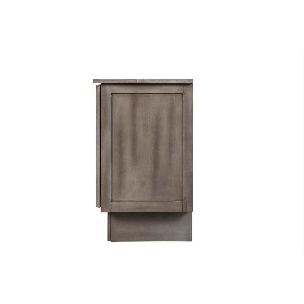 Modern Gray Queen Cabinet Bed Wood Frame with Free Standing Design, Usable Top. Picture 5