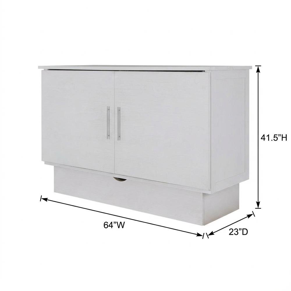 White Queen Wood Cabinet Bed with Compact Design and Usable Top Surface. Picture 11