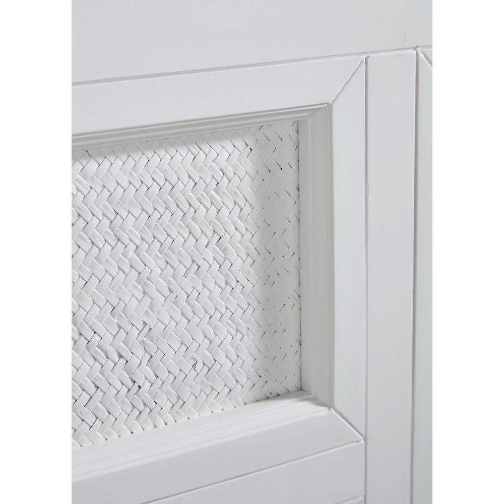 White Queen Cabinet Bed, Integrated USB Port,Wicker Detail Premium Guest Sleeper. Picture 4
