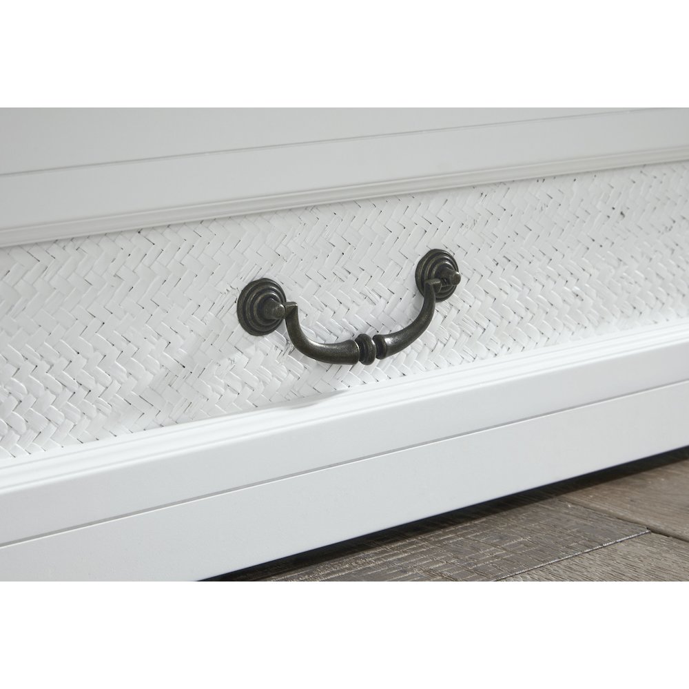 White Queen Cabinet Bed, Integrated USB Port,Wicker Detail Premium Guest Sleeper. Picture 10
