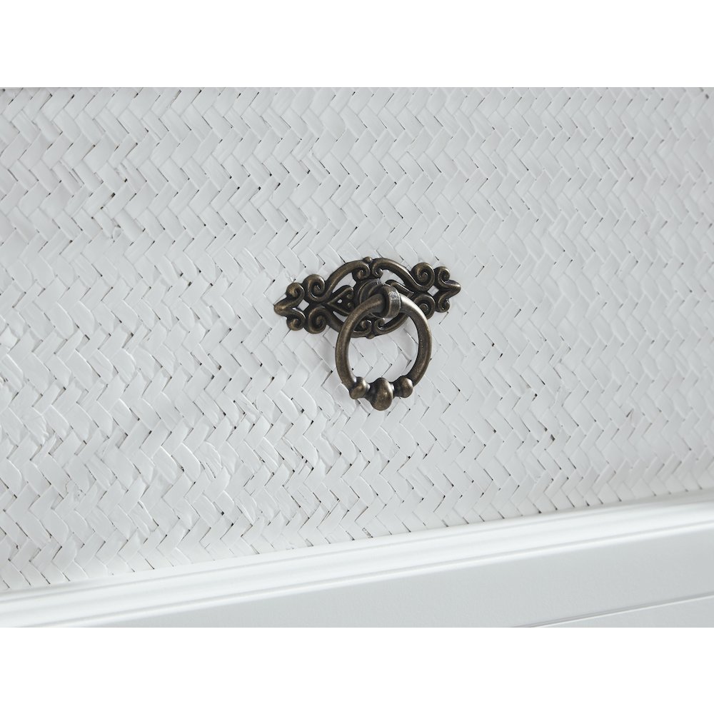 White Queen Cabinet Bed, Integrated USB Port,Wicker Detail Premium Guest Sleeper. Picture 5