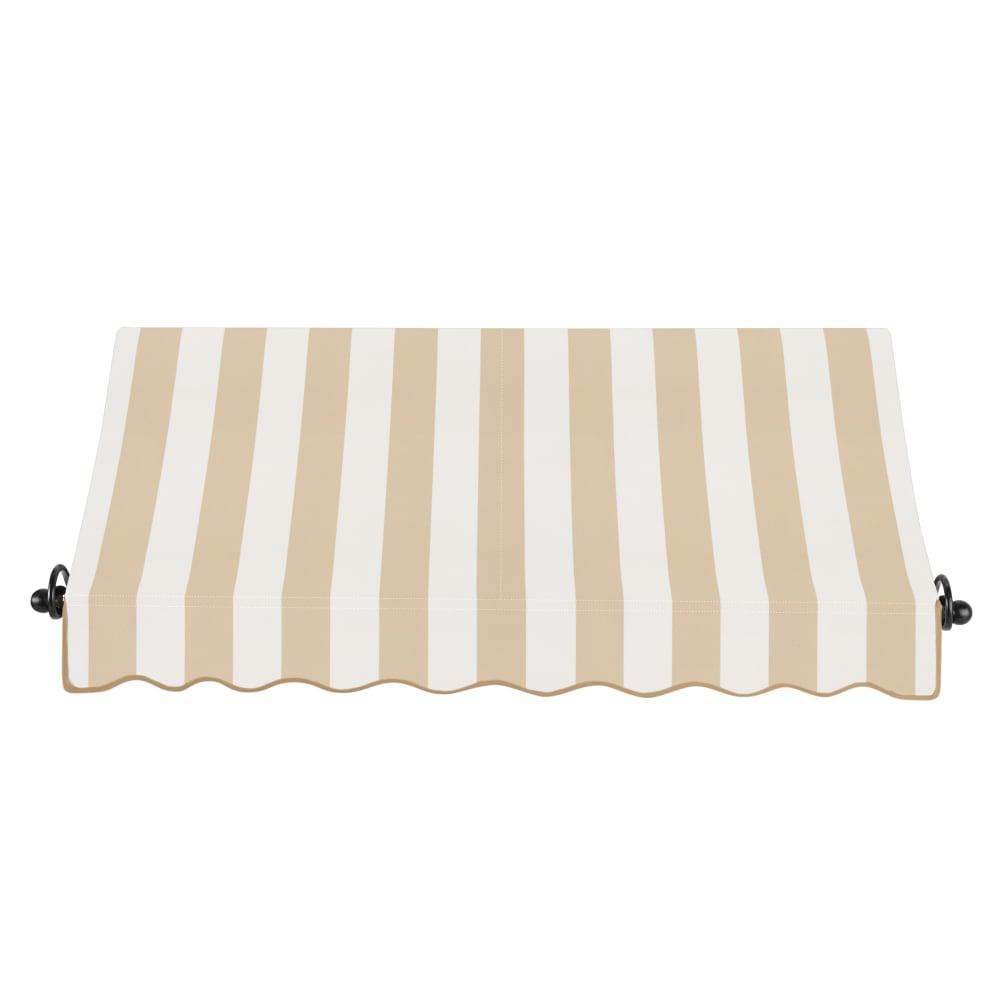 Awntech 10.375 ft Charleston Fixed Awning Acrylic Fabric, Linen/White Stripe. Picture 2