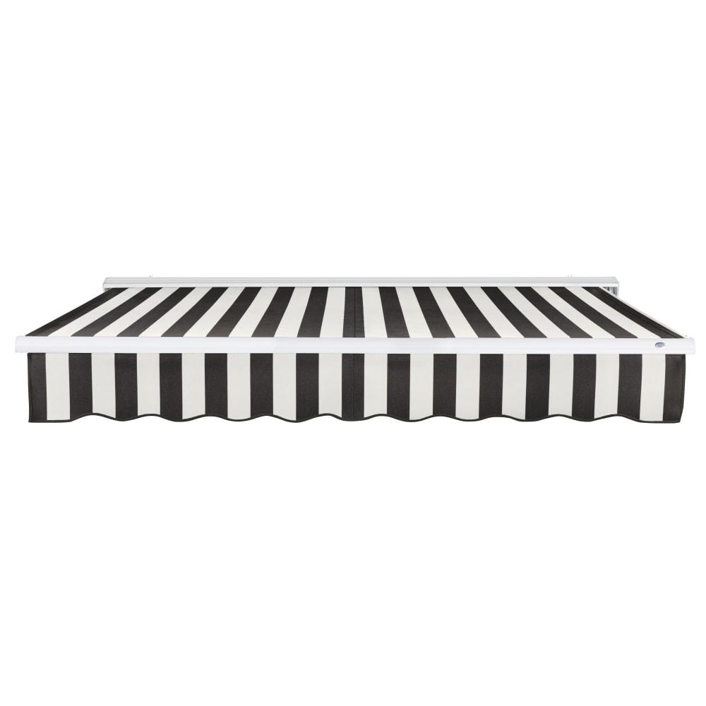 24' x 10' Destin Right Motorized Patio Retractable Awning, Black/White Stripe. Picture 3