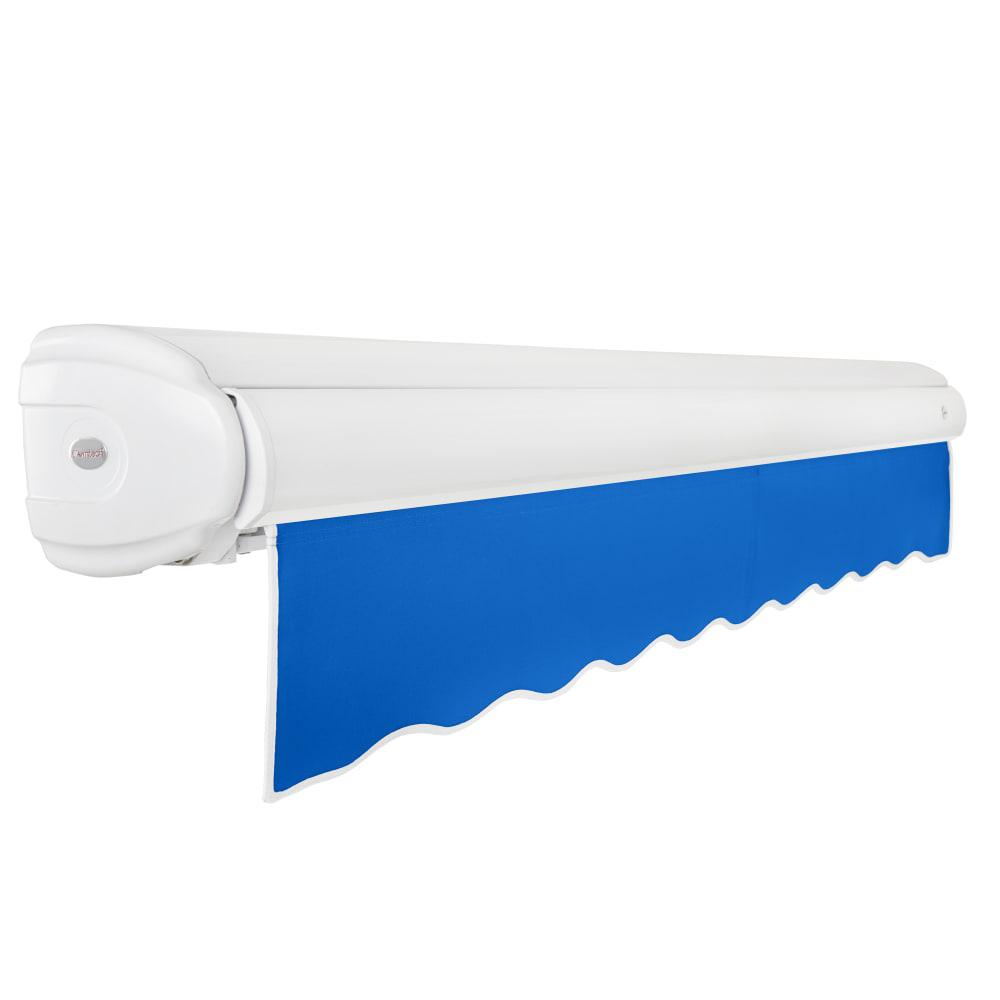 14' x 10' Full Cassette Right Motorized Patio Retractable Awning, Bright Blue. Picture 2