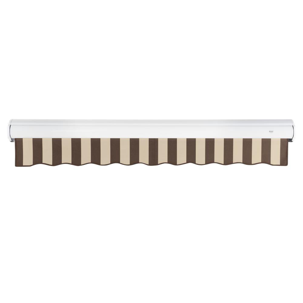 14' x 10' Full Cassette Manual Patio Retractable Awning, Brown/Tan Stripe. Picture 4