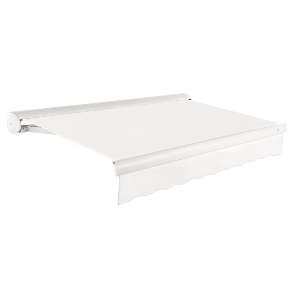 16' x 10' Full Cassette Right Motorized Patio Retractable Awning, White. Picture 1
