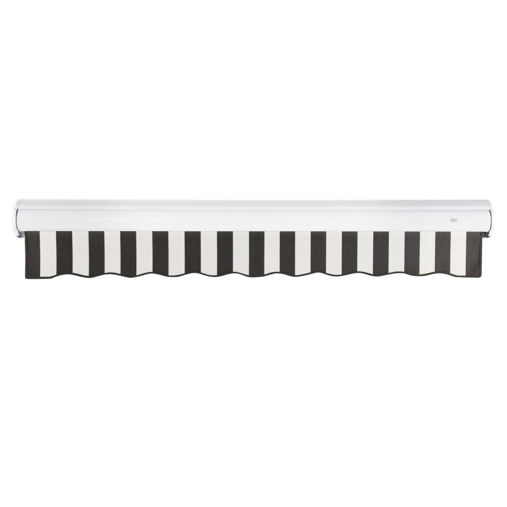 16' x 10' Full Cassette Manual Patio Retractable Awning, Black/White Stripe. Picture 4