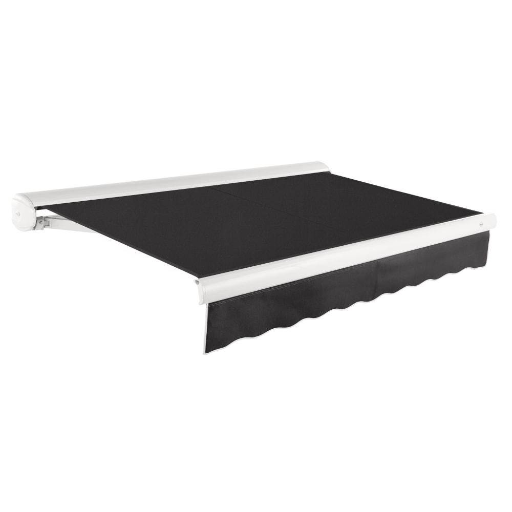 24' x 10' Full Cassette Right Motorized Patio Retractable Awning, Black. Picture 1