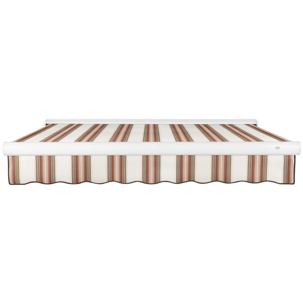 Full Cassette Right Motorized Patio Retractable Awning, Brown/Tan/Terracotta. Picture 3