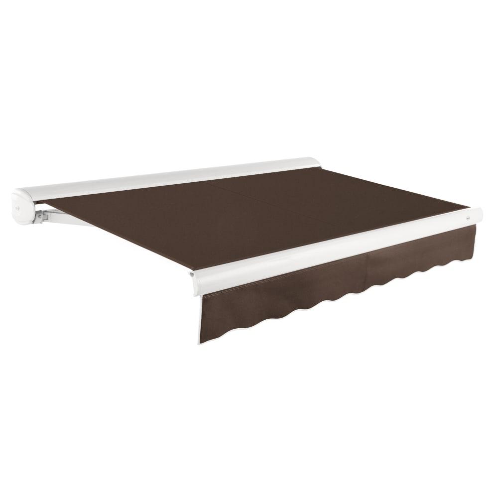 24' x 10' Full Cassette Right Motorized Patio Retractable Awning, Brown. Picture 1