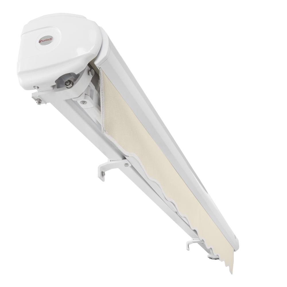 8' x 6.5' Full Cassette Right Motorized Patio Retractable Awning, Linen. Picture 5