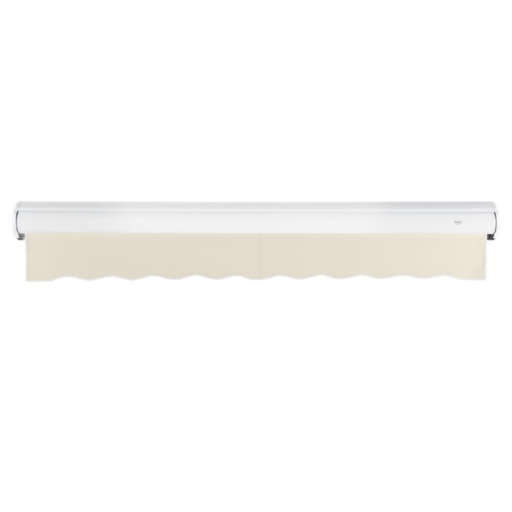 8' x 6.5' Full Cassette Manual Patio Retractable Awning Acrylic Fabric, Linen. Picture 4