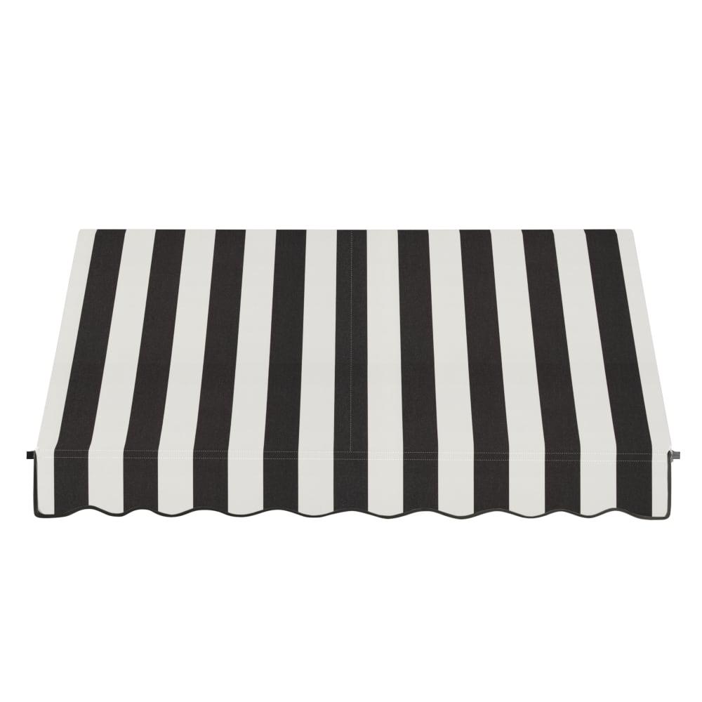 Awntech 6.375 ft Santa Fe Fixed Awning Acrylic Fabric, Black/White Stripe. Picture 2
