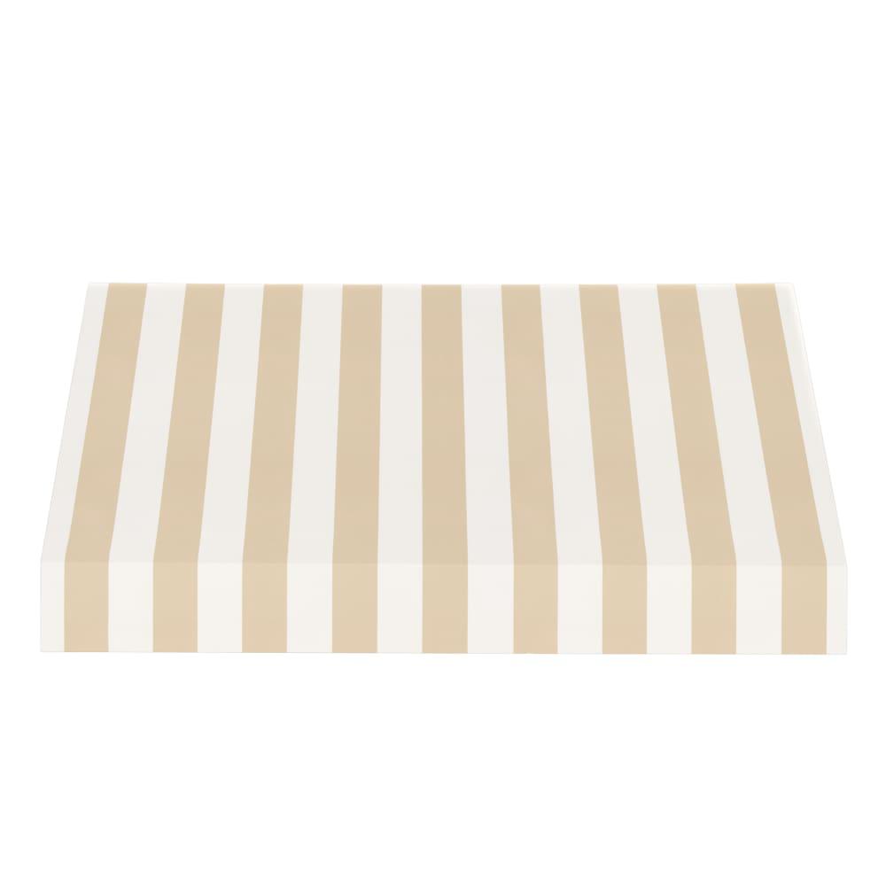 Awntech 6.375 ft New Yorker Fixed Awning Acrylic Fabric, Linen/White Stripe. Picture 2