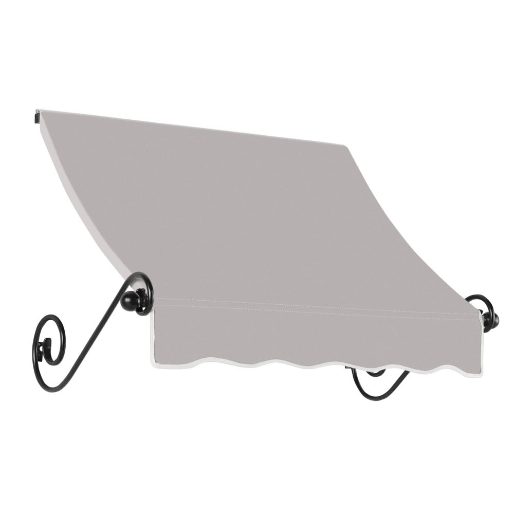 Awntech 4.375 ft Charleston Fixed Awning Acrylic Fabric, Gray. Picture 1