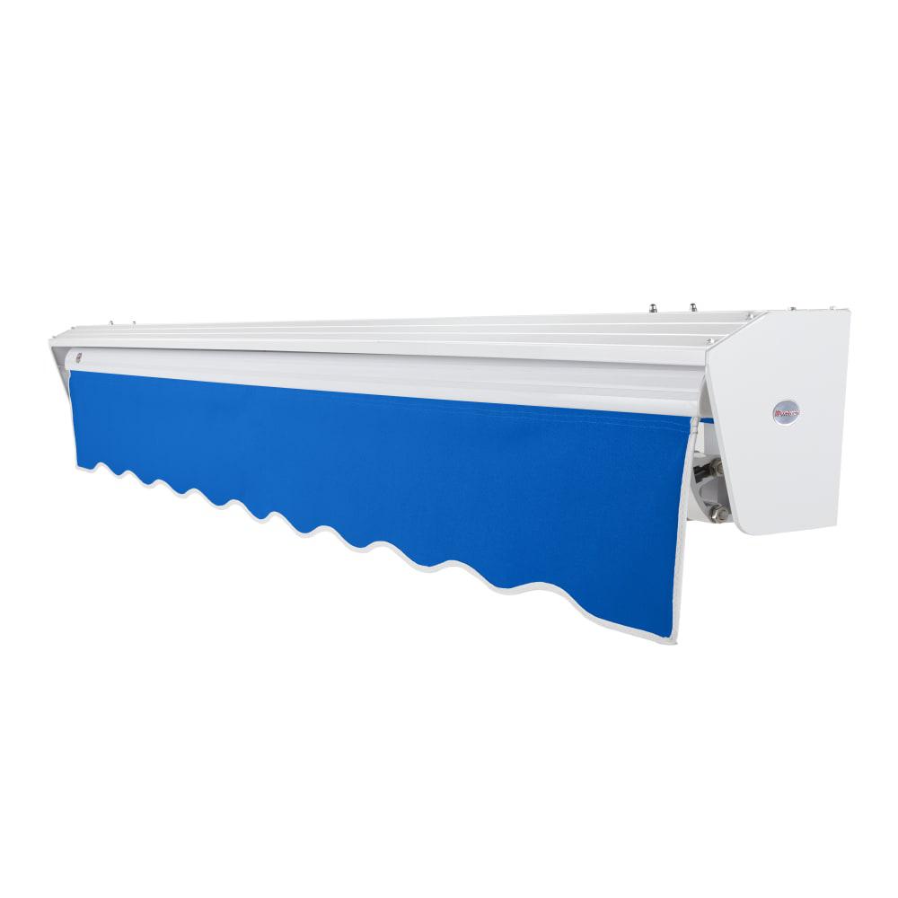 12' x 10' Destin Left Motor Left Motorized Patio Retractable Awning, Bright Blue. Picture 2