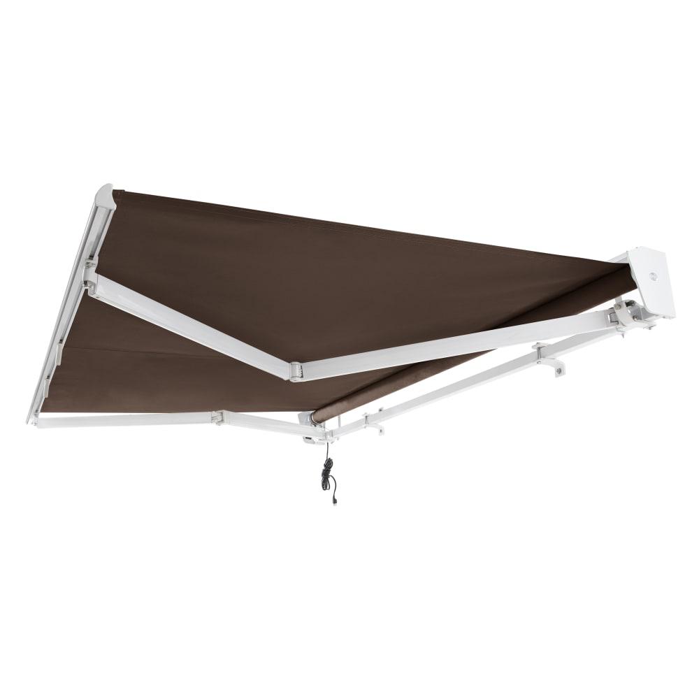 12' x 10' Destin Left Motor Left Motorized Patio Retractable Awning, Brown. Picture 7