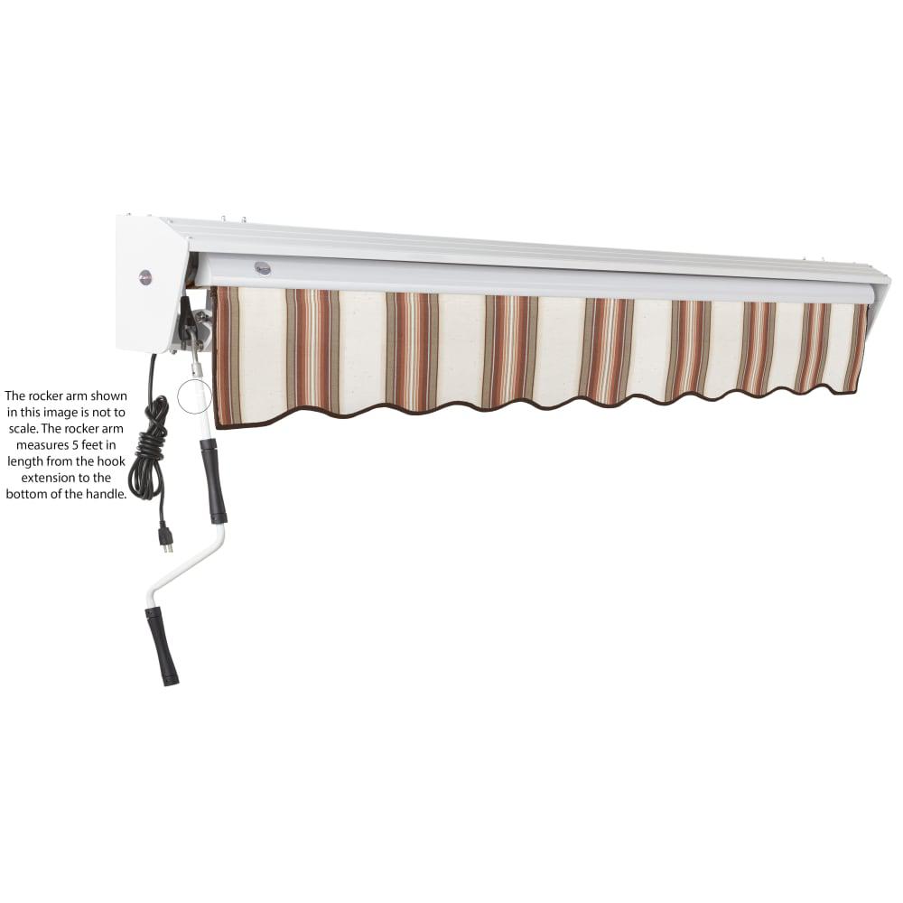 24' x 10' Destin Manual Patio Retractable Awning, Brown/Tan/Terracotta Multi. Picture 6
