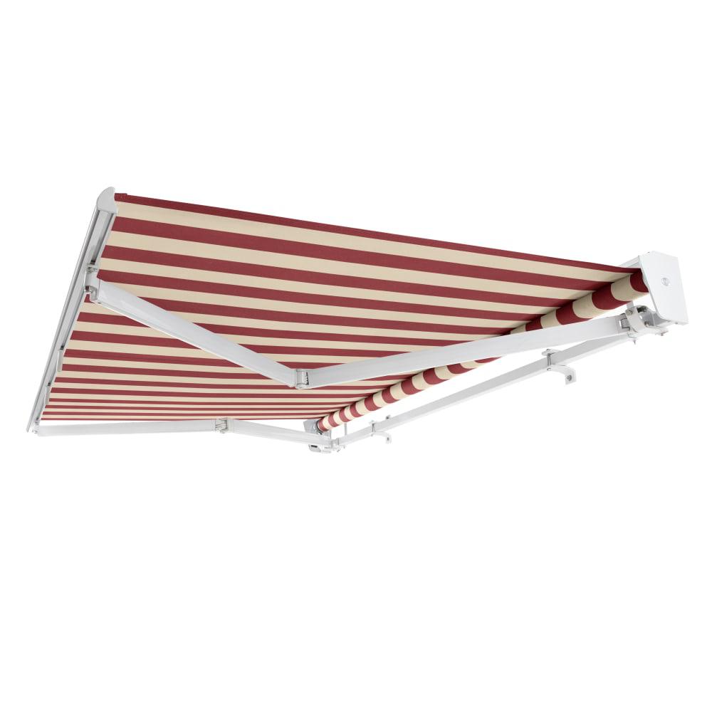 12' x 10' Destin Manual Patio Retractable Awning, Burgundy/Tan Stripe. Picture 7