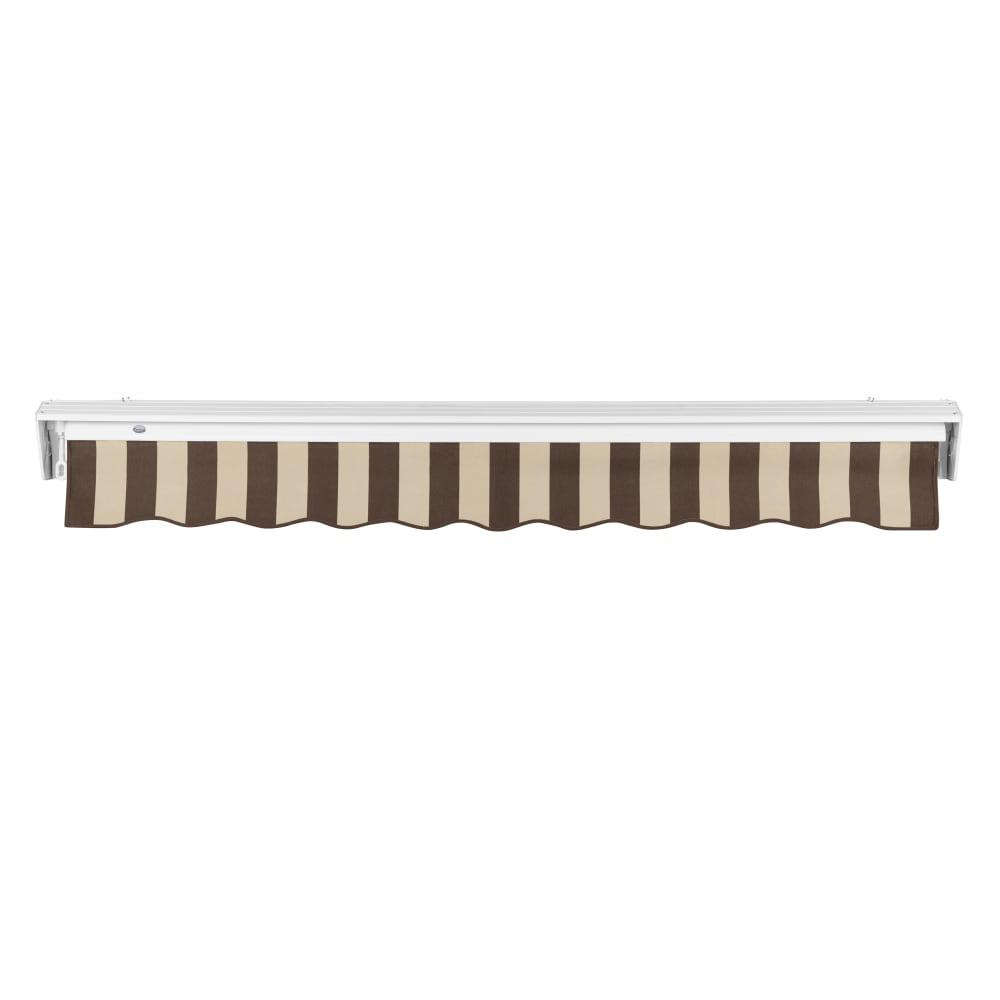 16' x 10' Destin Manual Patio Retractable Awning, Brown/Tan Stripe. Picture 4