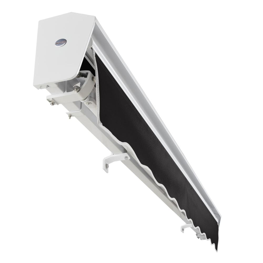 12' x 10' Destin Manual Manual Patio Retractable Awning Acrylic Fabric, Black. Picture 5