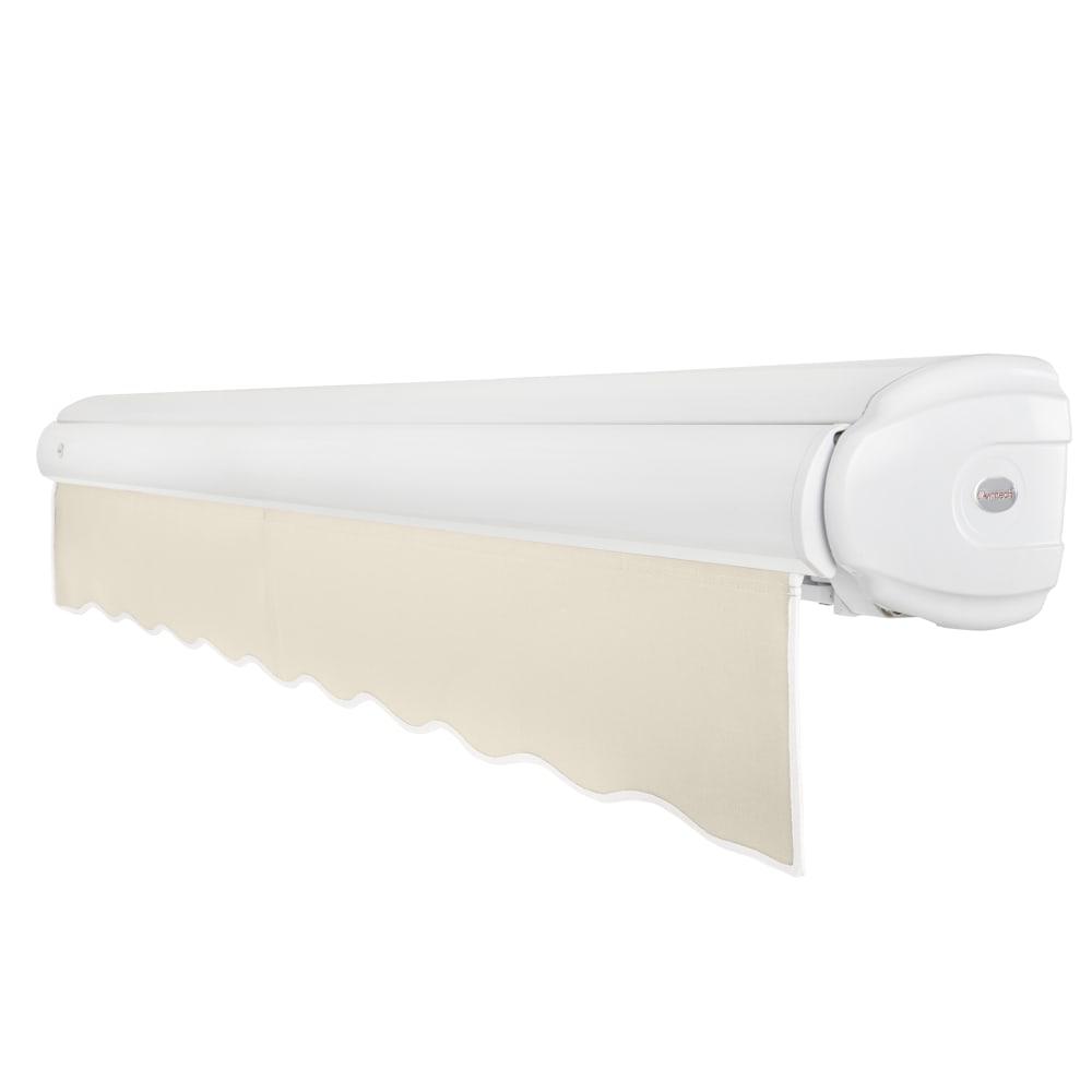 12' x 10' Full Cassette Left Motorized Patio Retractable Awning, Linen. Picture 2