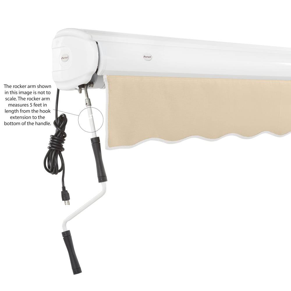 12' x 10' Full Cassette Left Motor Left Motorized Patio Retractable Awning, Tan. Picture 6