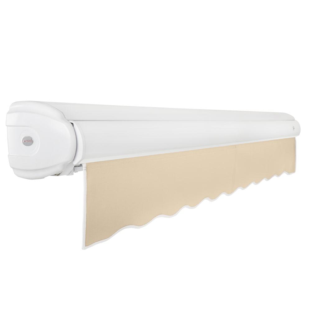 12' x 10' Full Cassette Manual Patio Retractable Awning Acrylic Fabric, Tan. Picture 2