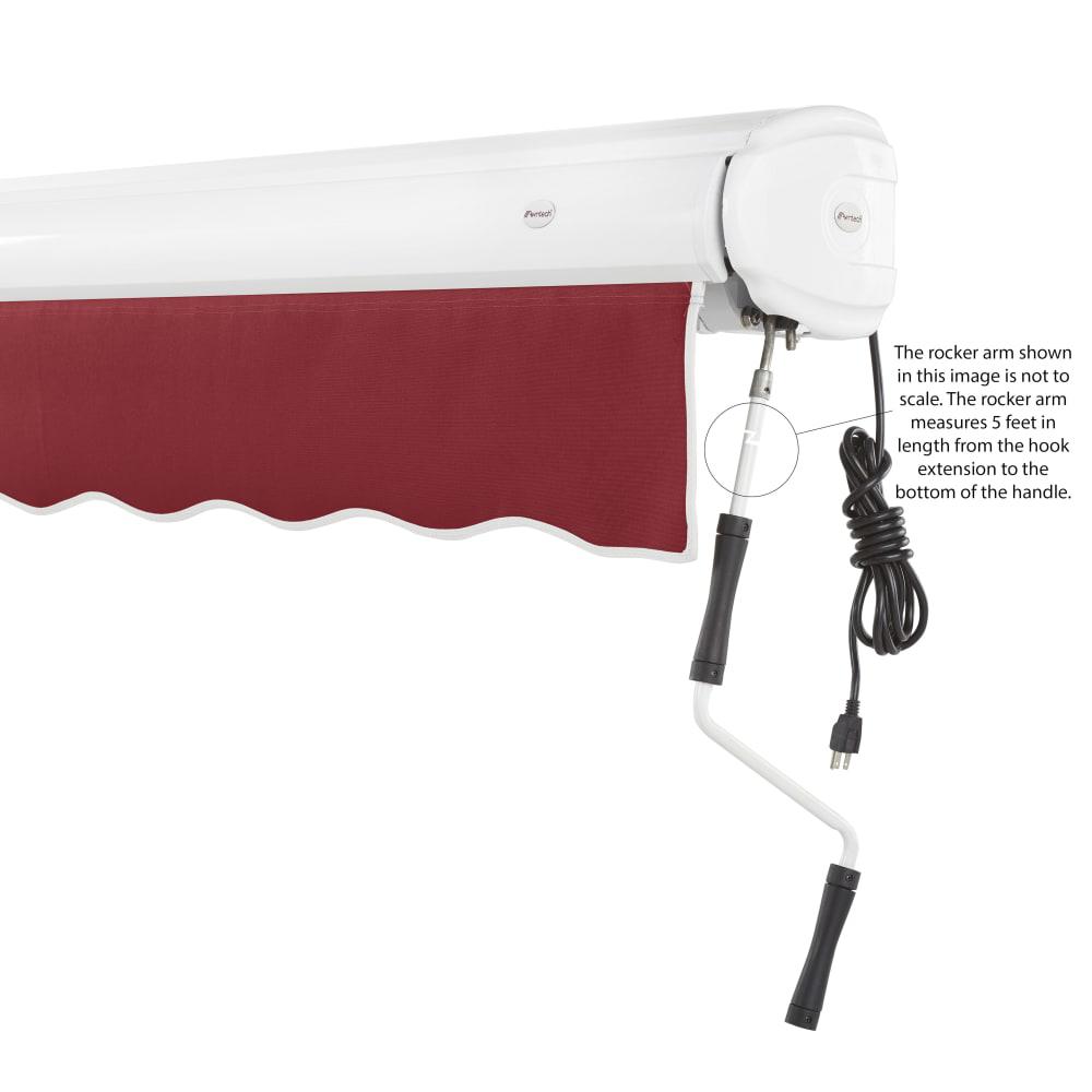 12' x 10' Full Cassette Right Motorized Patio Retractable Awning, Burgundy. Picture 6