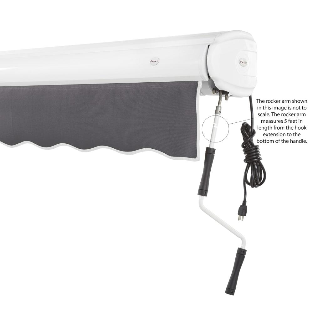 12' x 10' Full Cassette Right Motorized Patio Retractable Awning, Gunmetal. Picture 6