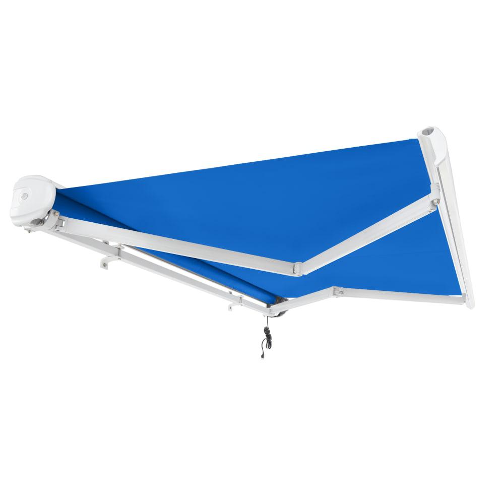 12' x 10' Full Cassette Right Motorized Patio Retractable Awning, Bright Blue. Picture 7