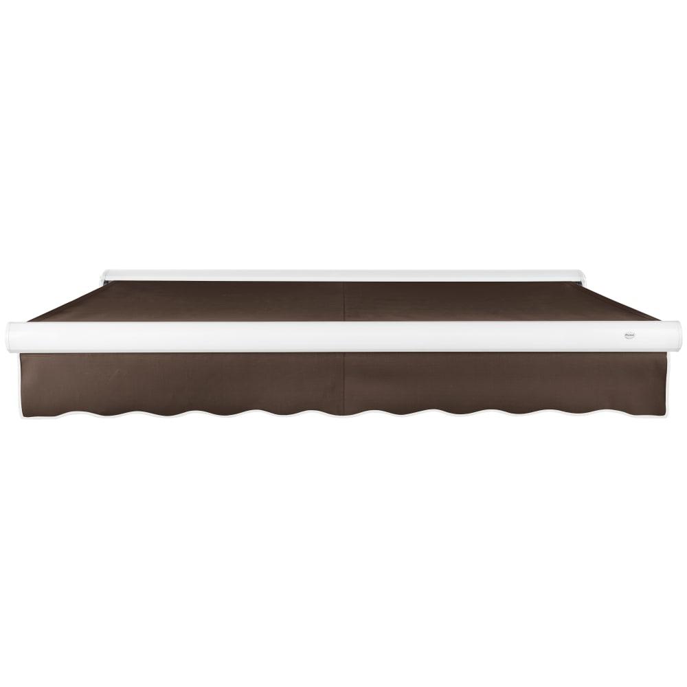 14' x 10' Full Cassette Left Motorized Patio Retractable Awning, Brown. Picture 3