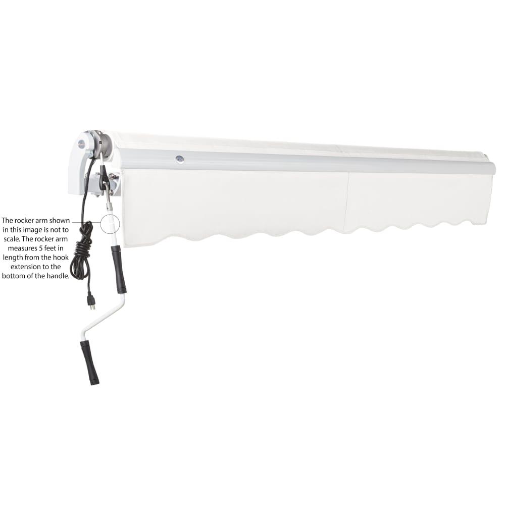 12' x 10' Maui Left Motor Left Motorized Patio Retractable Awning, White. Picture 6