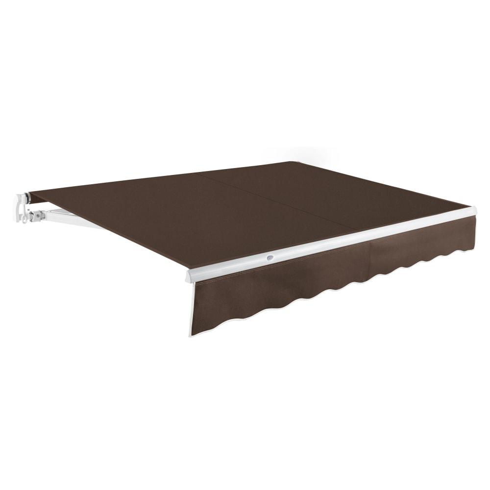12' x 10' Maui Manual Manual Patio Retractable Awning Acrylic Fabric, Brown. Picture 1