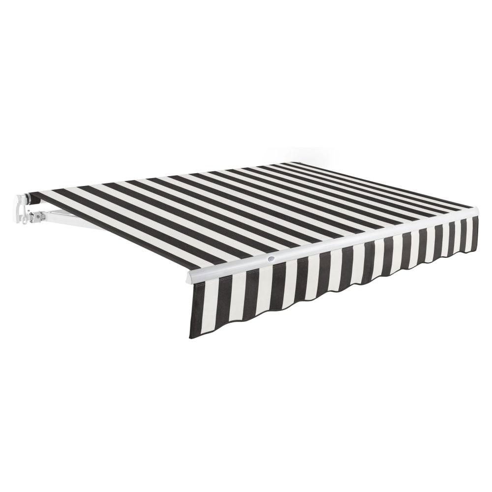 12' x 10' Maui Manual Patio Retractable Awning, Black/White Stripe. Picture 1