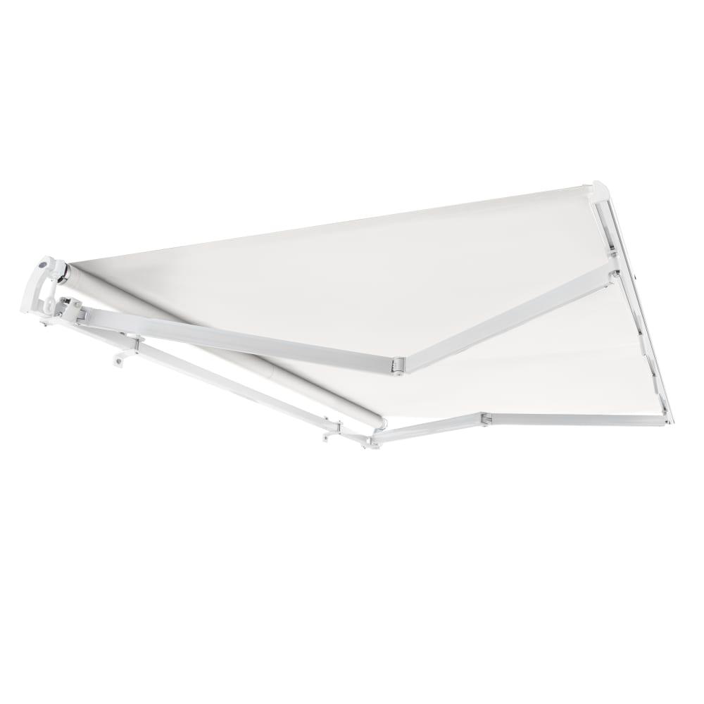 12' x 10' Maui Manual Manual Patio Retractable Awning Acrylic Fabric, White. Picture 7
