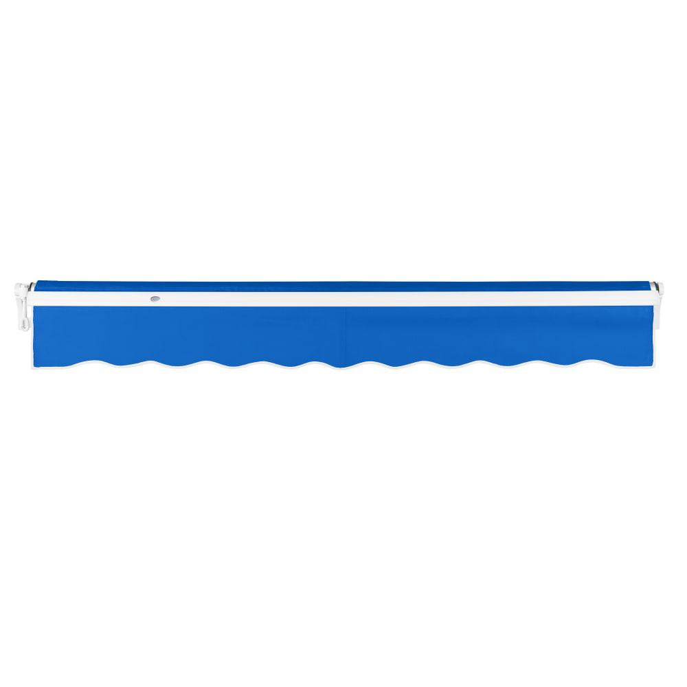 12' x 10' Maui Manual Patio Retractable Awning Acrylic Fabric, Bright Blue. Picture 4