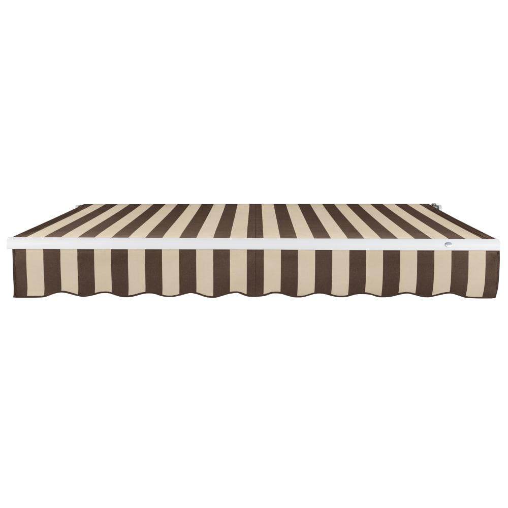16' x 10' Maui Right Motorized Patio Retractable Awning, Brown/Tan Stripe. Picture 3