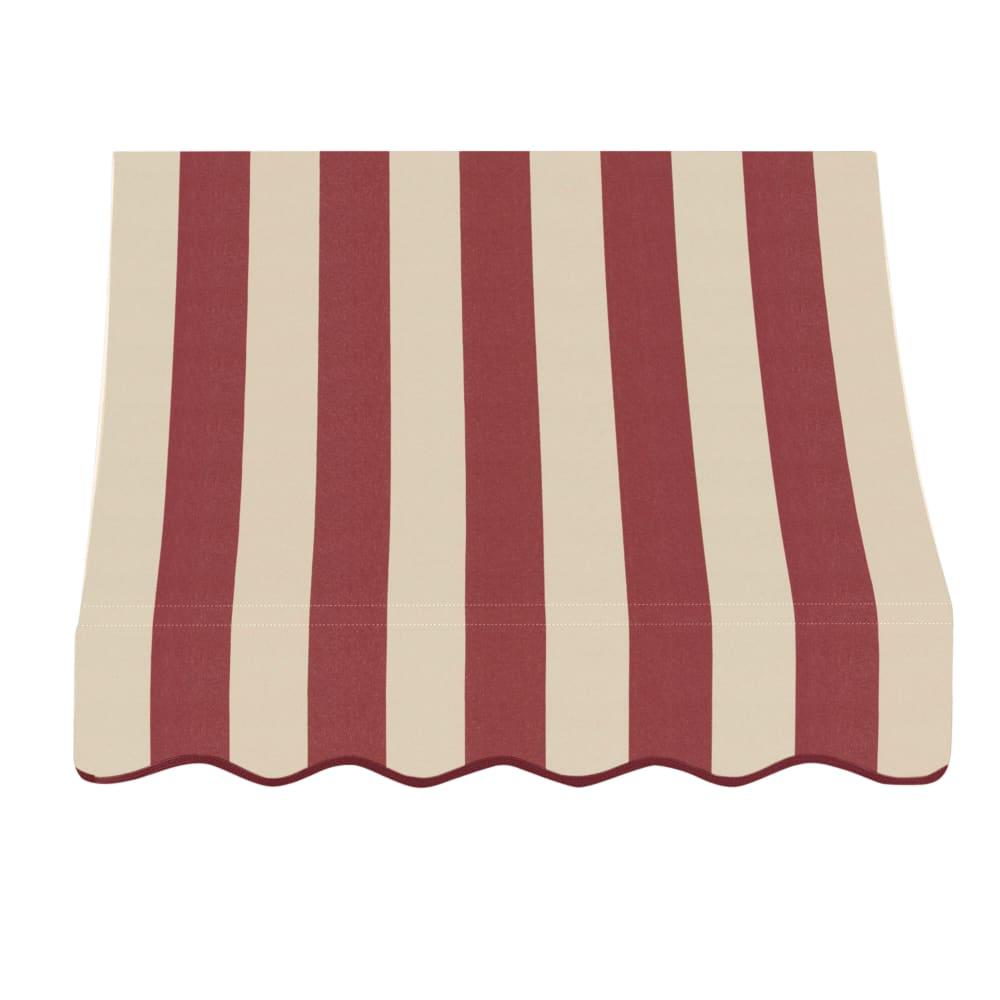 Awntech 4.375 ft Nantucket Fixed Awning Acrylic Fabric, Burgundy/Tan Stripe. Picture 2