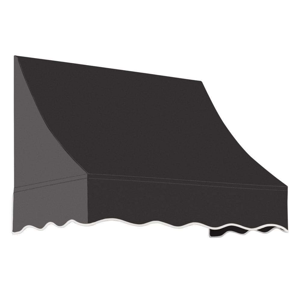 Awntech 4.375 ft Nantucket Fixed Awning Acrylic Fabric, Black. Picture 1