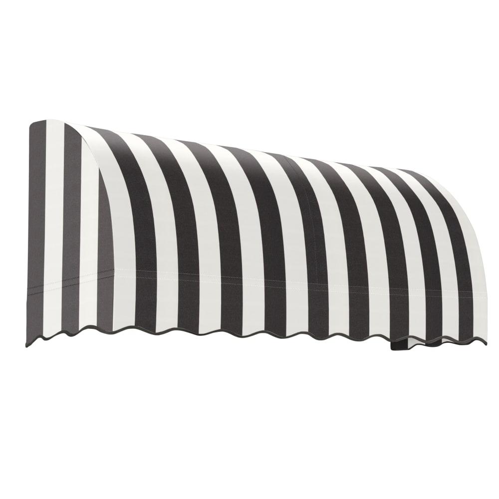 Awntech 5.375 ft Savannah Fixed Awning Acrylic Fabric, Black/White Stripe. Picture 1