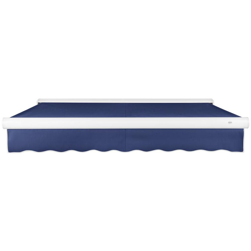 24' x 10' Full Cassette Right Motorized Patio Retractable Awning, Navy. Picture 3