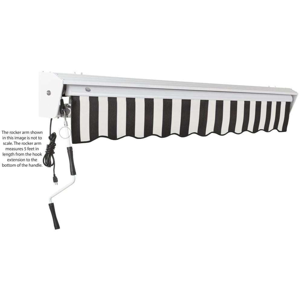 14' x 10' Destin Manual Patio Retractable Awning, Black/White Stripe. Picture 6