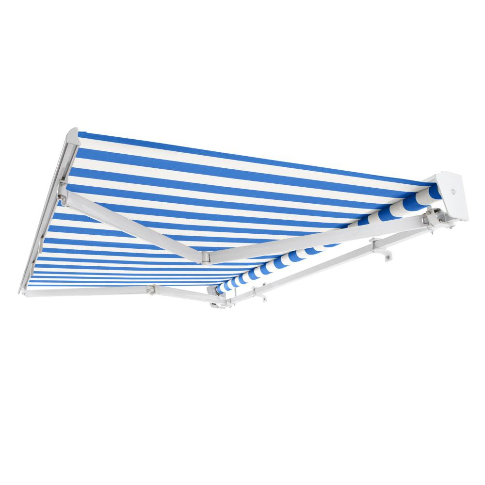 16' x 10' Destin Manual Patio Retractable Awning, Bright Blue/White Stripe. Picture 7
