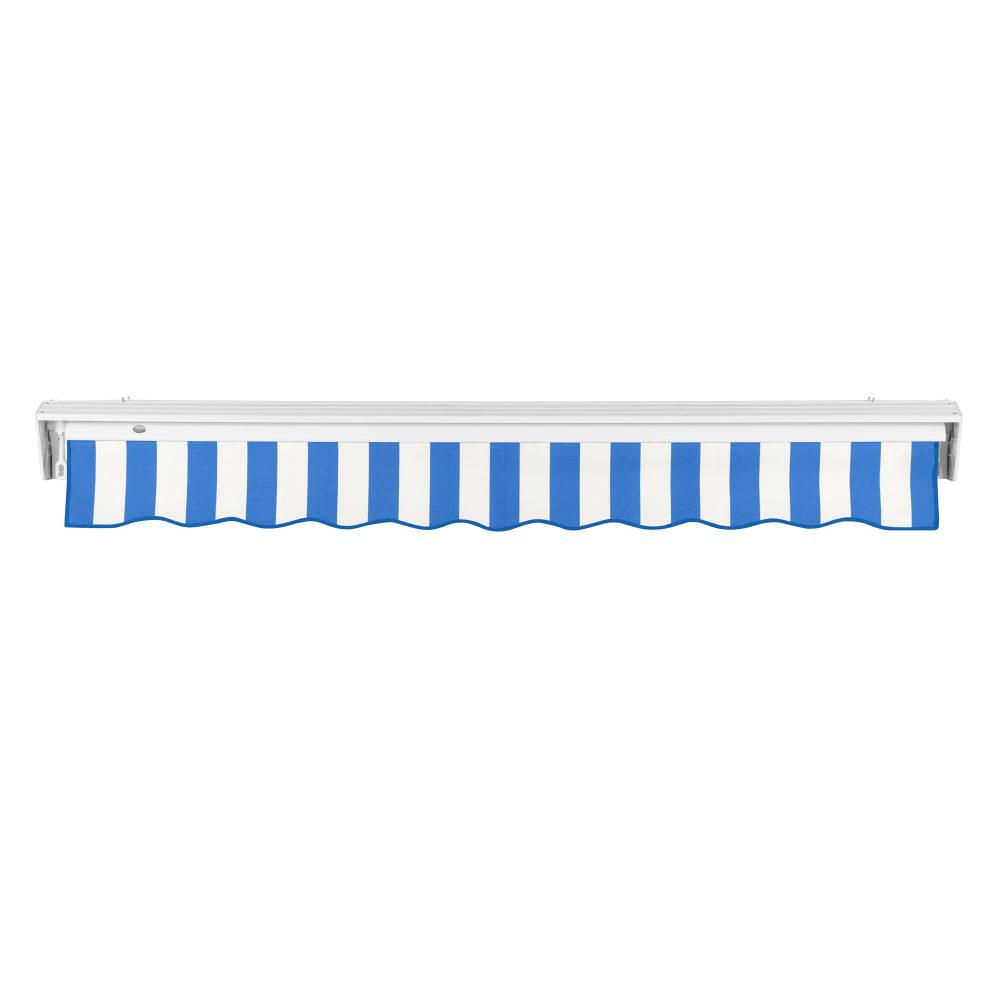 16' x 10' Destin Manual Patio Retractable Awning, Bright Blue/White Stripe. Picture 4