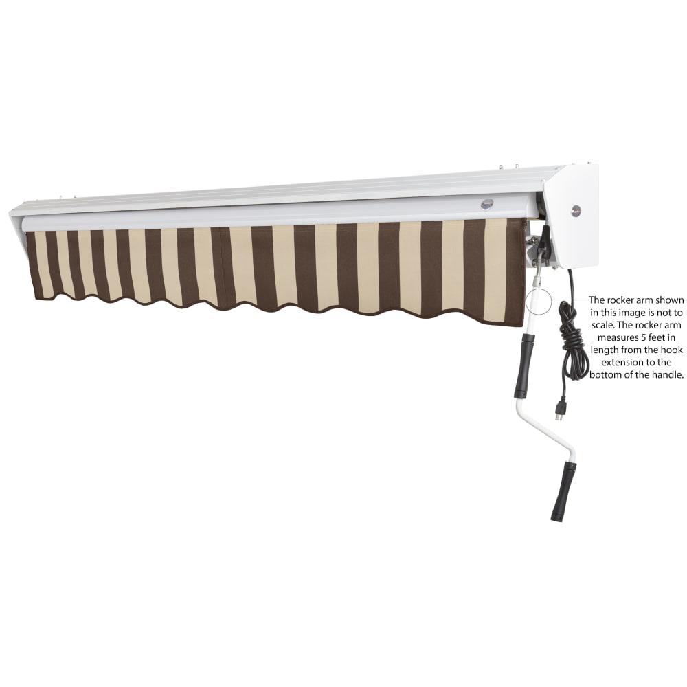 14' x 10' Destin Right Motorized Patio Retractable Awning, Brown/Tan Stripe. Picture 6