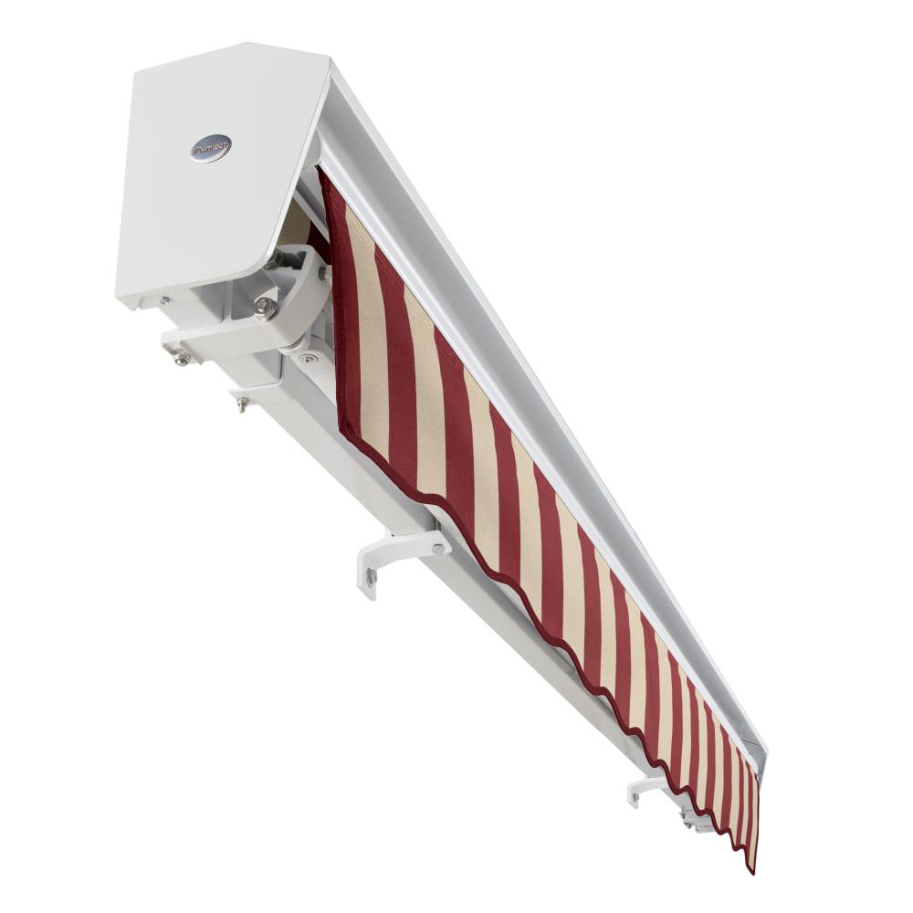 14' x 10' Destin Manual Patio Retractable Awning, Burgundy/Tan Stripe. Picture 5