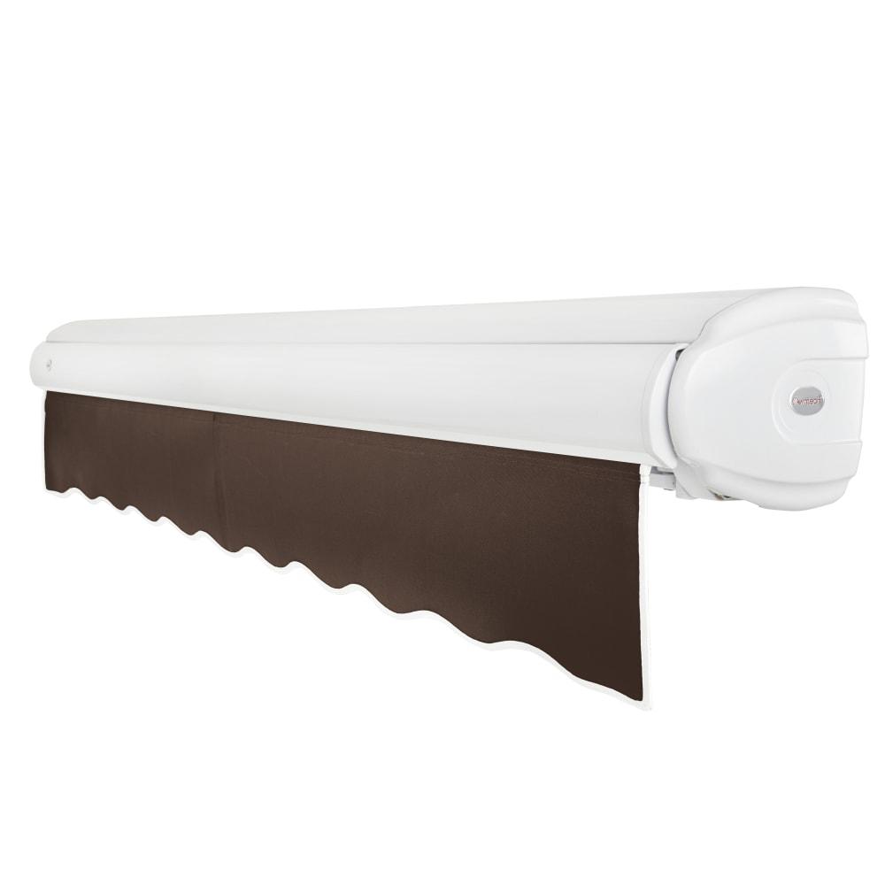 18' x 10' Full Cassette Left Motorized Patio Retractable Awning, Brown. Picture 2